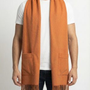 EloraTrends Soft Woolen Shawl / Muffler – Warm Burnt-Orange / Autumn-Rust, Cozy Winter Staple