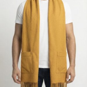 EloraTrends Premium Woolen Scarf – Mustard / Golden Winter Muffler | Warm & Breathable Neck Wrap