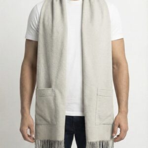 EloraTrends Premium Woolen Shawl / Muffler – Soft Grey, Winter Essential Scarf for Men & Women