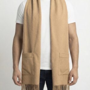 EloraTrends Premium Woolen Winter Scarf – Light Camel / Beige | Cozy & Breathable Neck Wrap